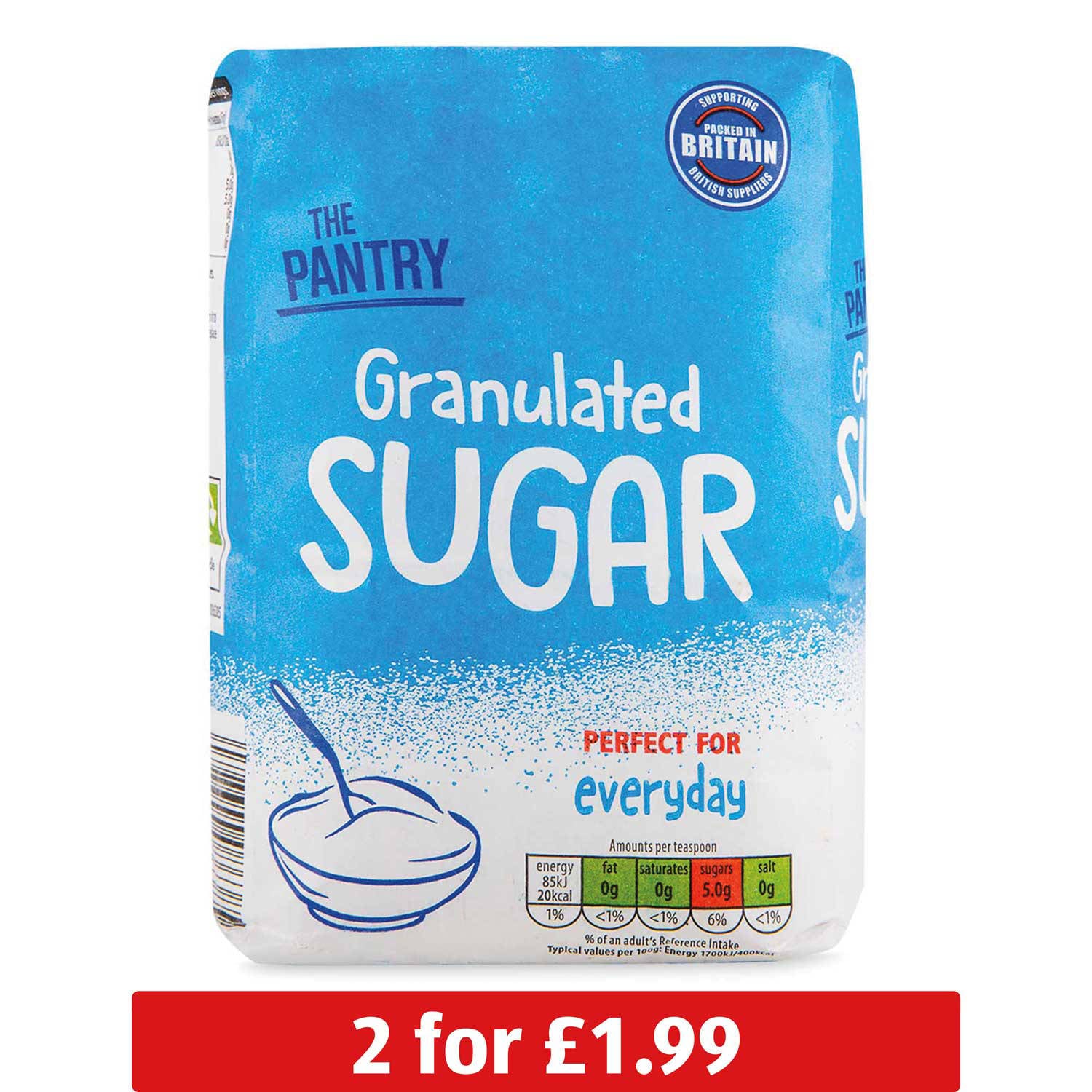 Granulated sugar for baking and drinks, UK version