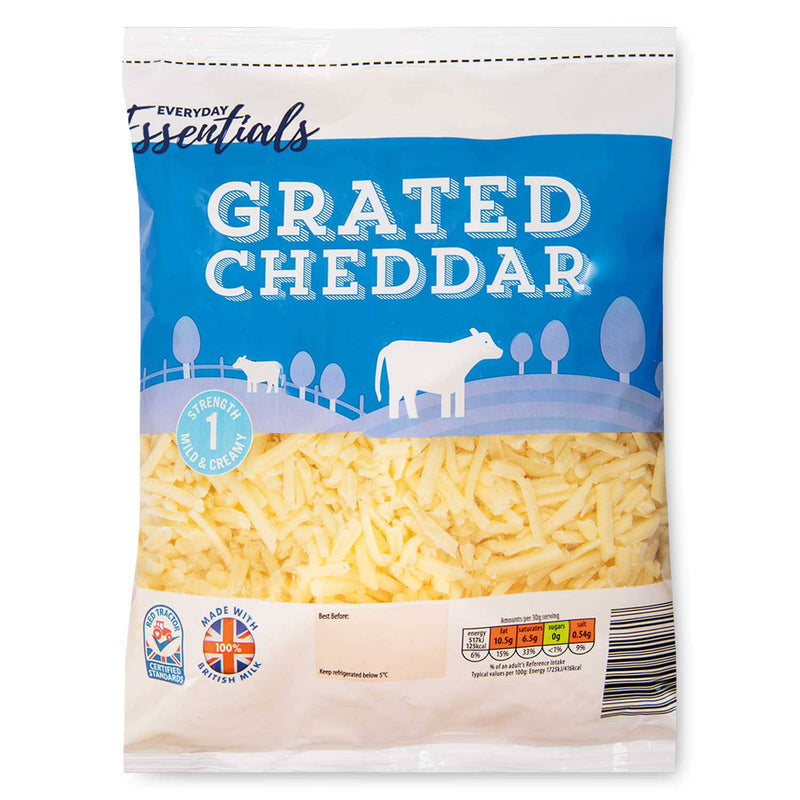 Grated cheddar cheese 500g, UK version