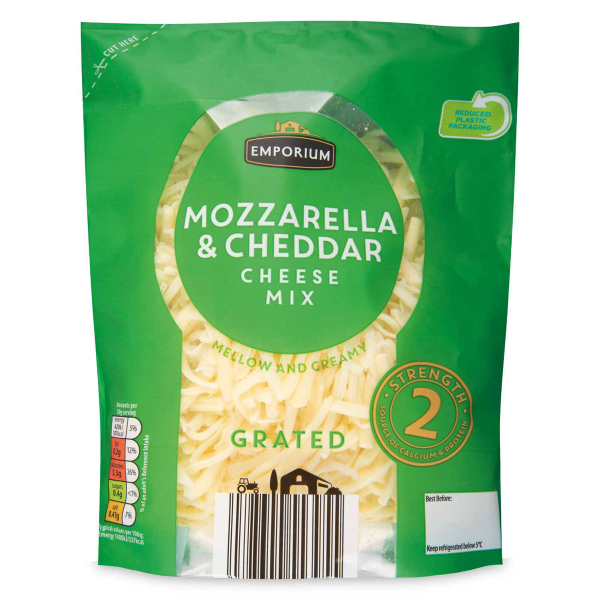 Grated cheddar and mozzarella cheese mix 250g, UK version