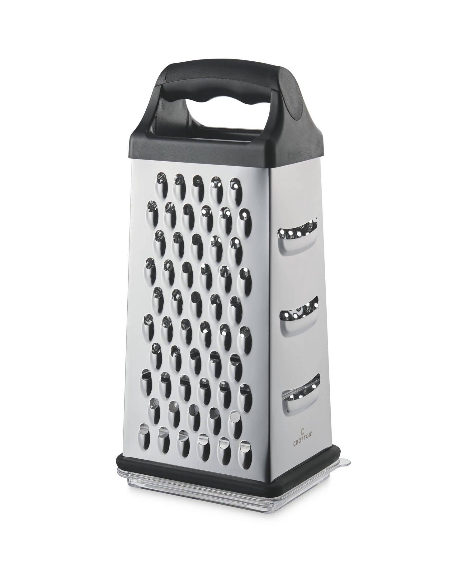 Stainless steel grater assortment with rotary and mandoline options (British brand)