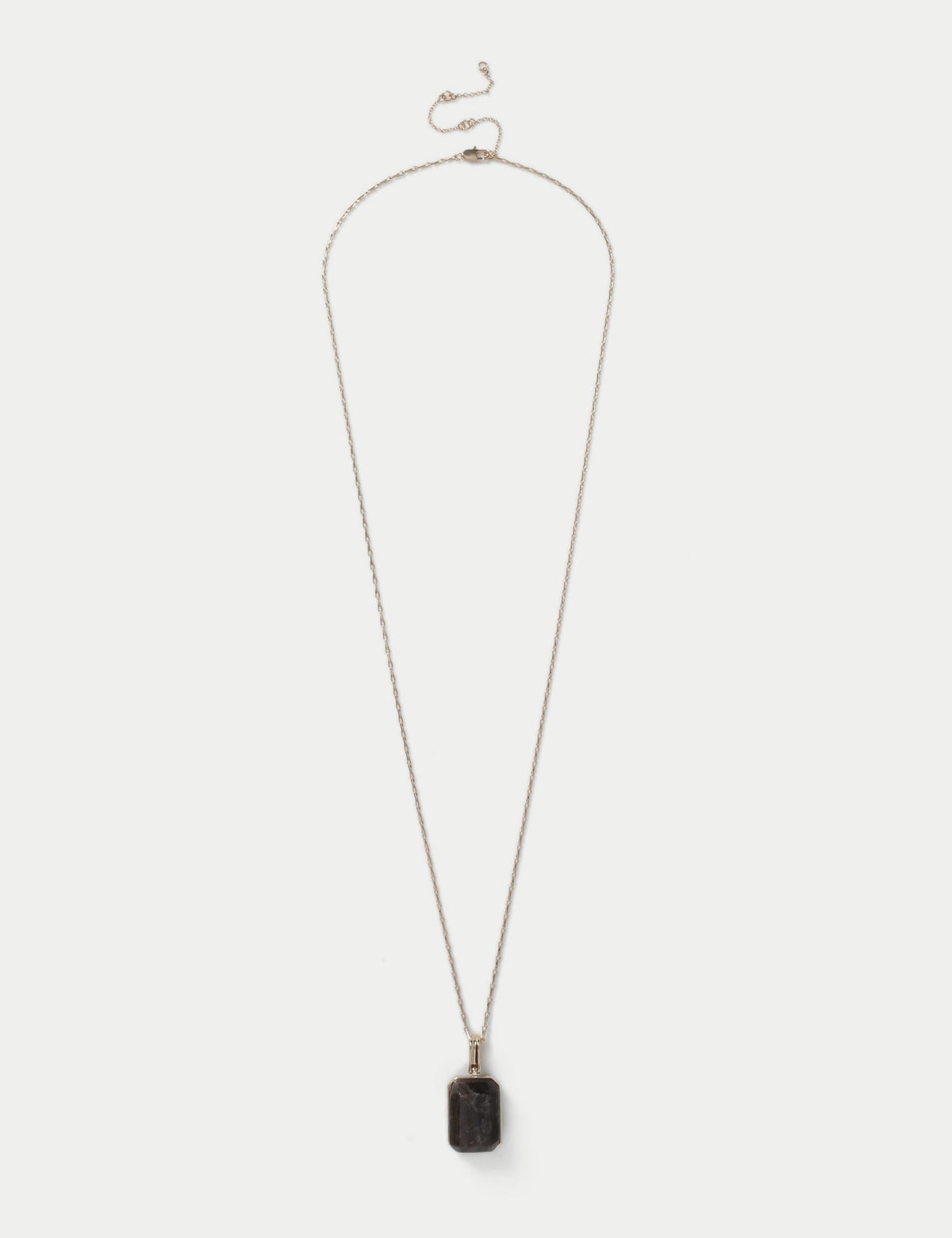 Grey natural stone pendant necklace, UK version