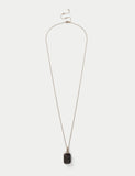 Grey natural stone pendant necklace, UK version