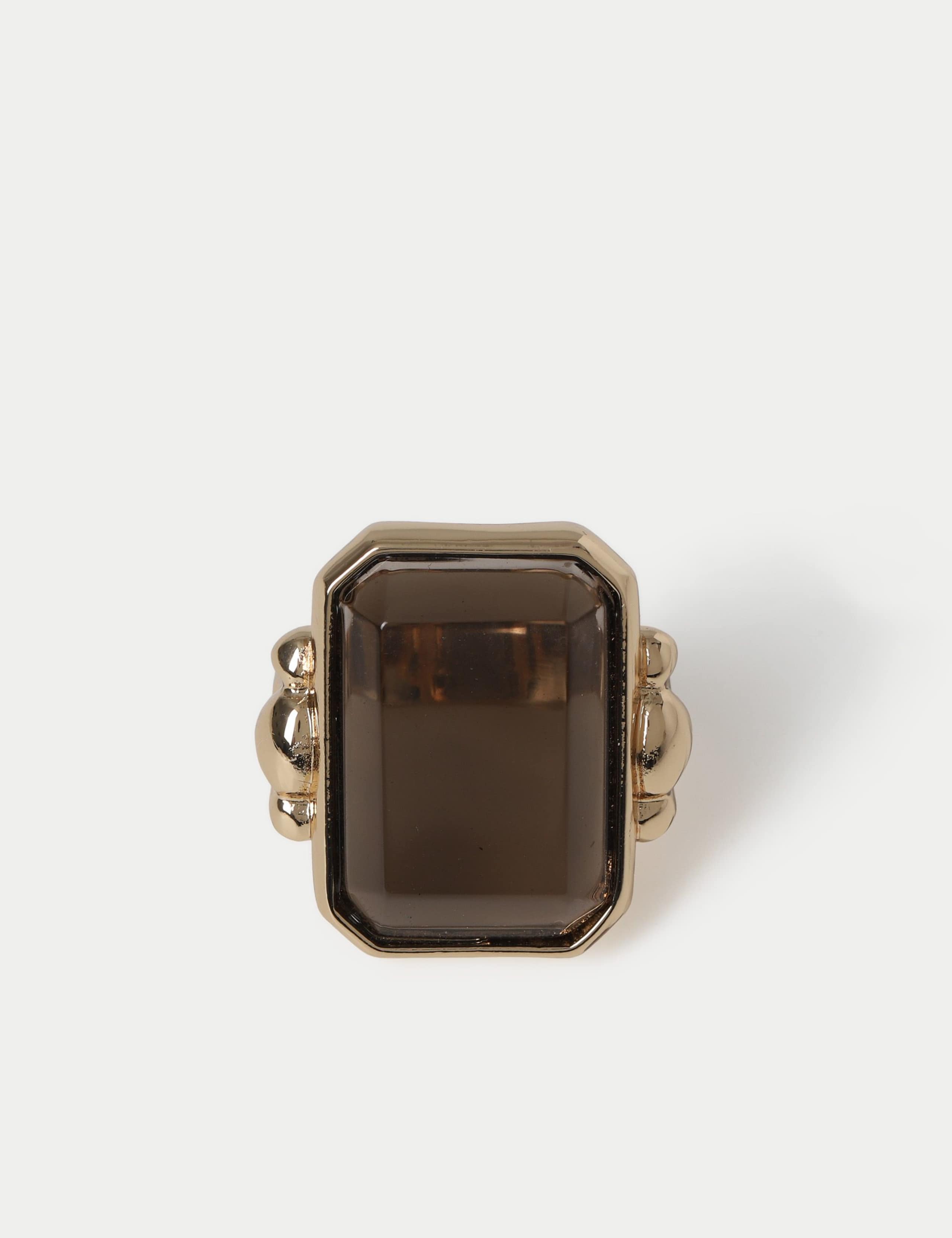 Grey oversized natural stone ring, UK version