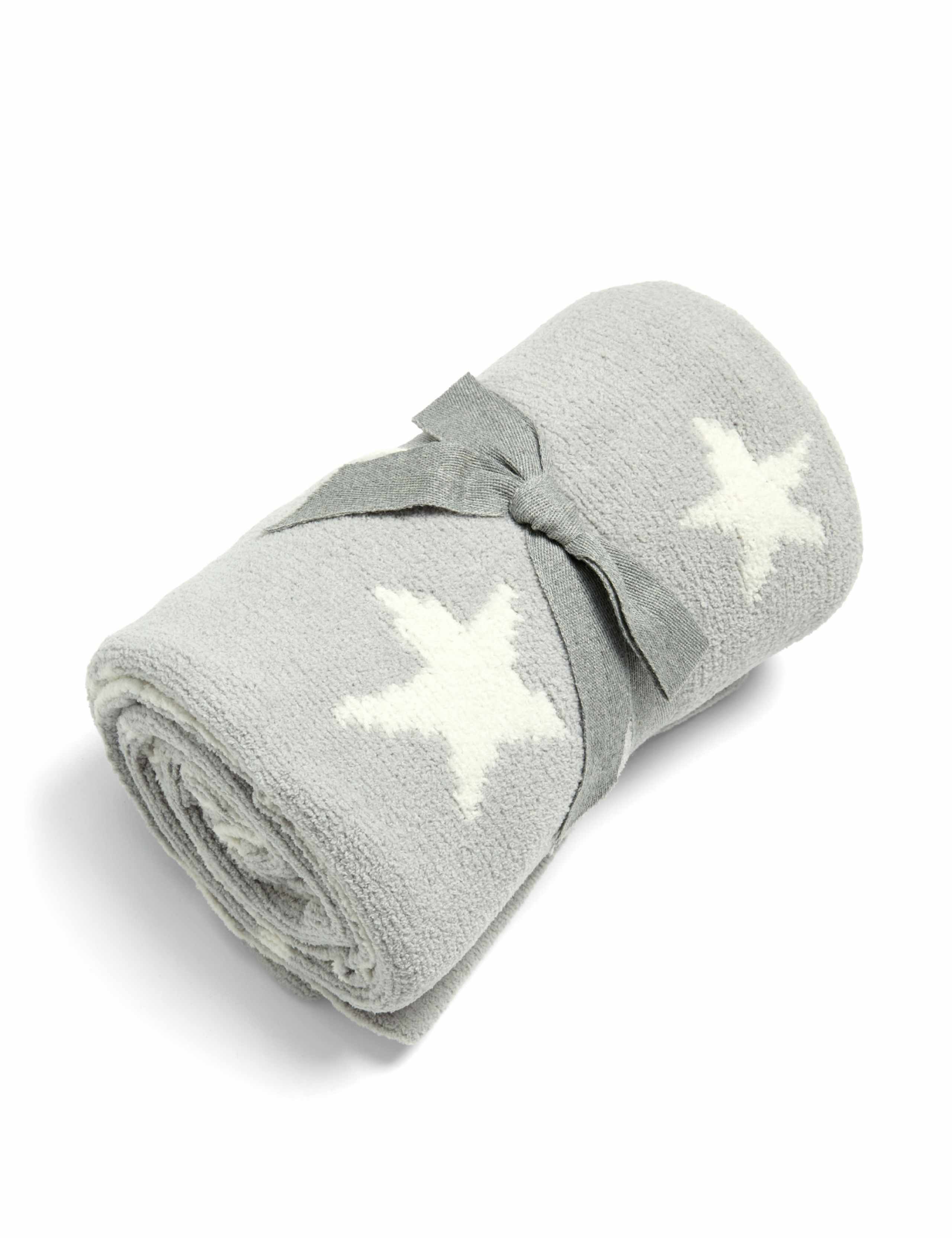Mamas & Papas grey chenille star print shawl, UK version