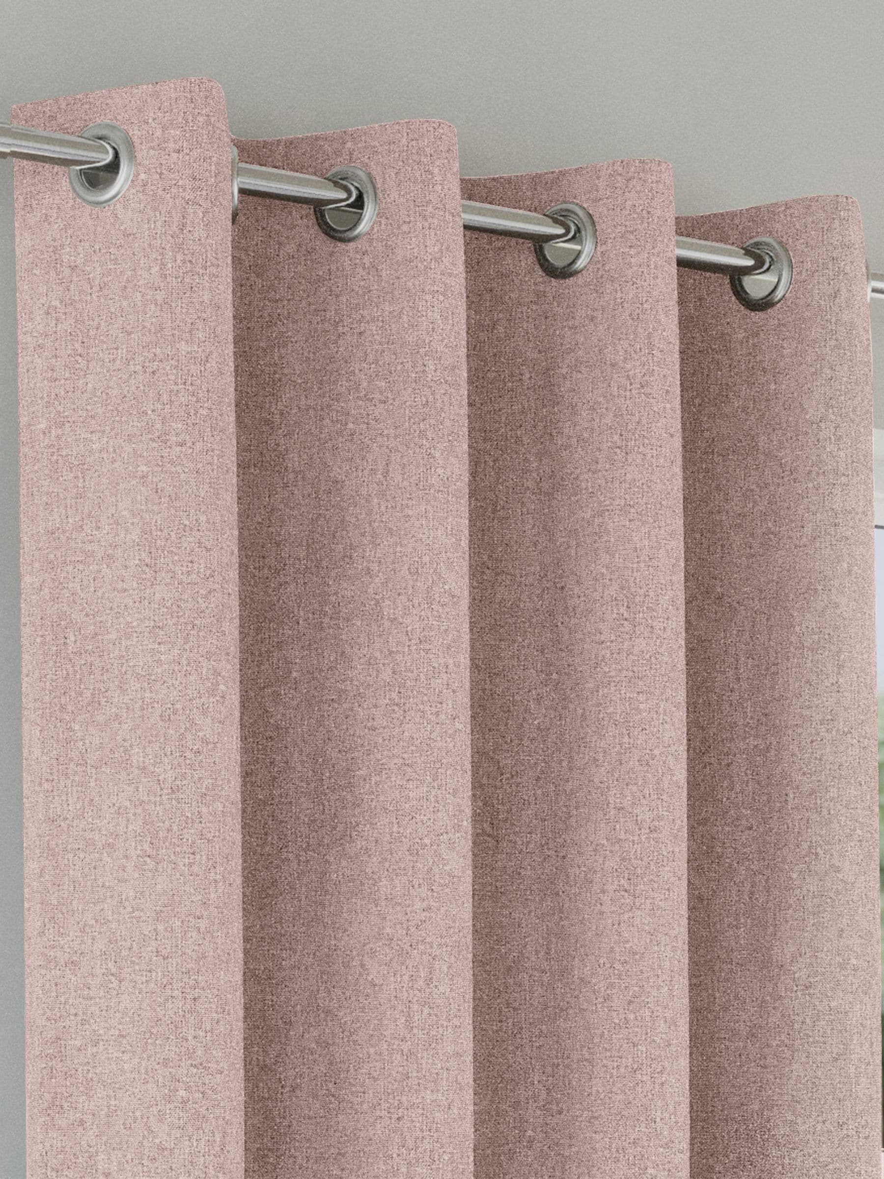 Enhanced Living Blush Austin Blackout Eyelet Basketweave Curtains