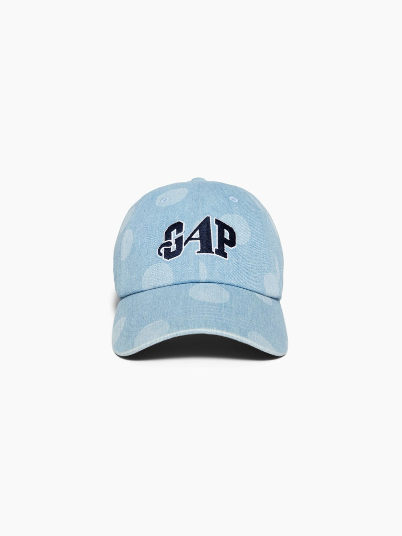 Gap x Awake NY denim baseball cap, blue polka dot, UK version