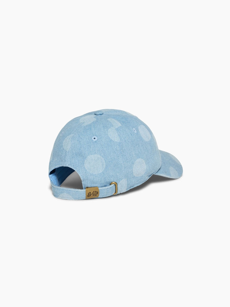Gap x Awake NY denim baseball cap, blue polka dot, UK version