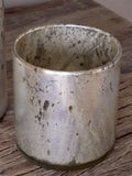 Nkuku Kunjari glass tealight antique finish, imported from the UK
