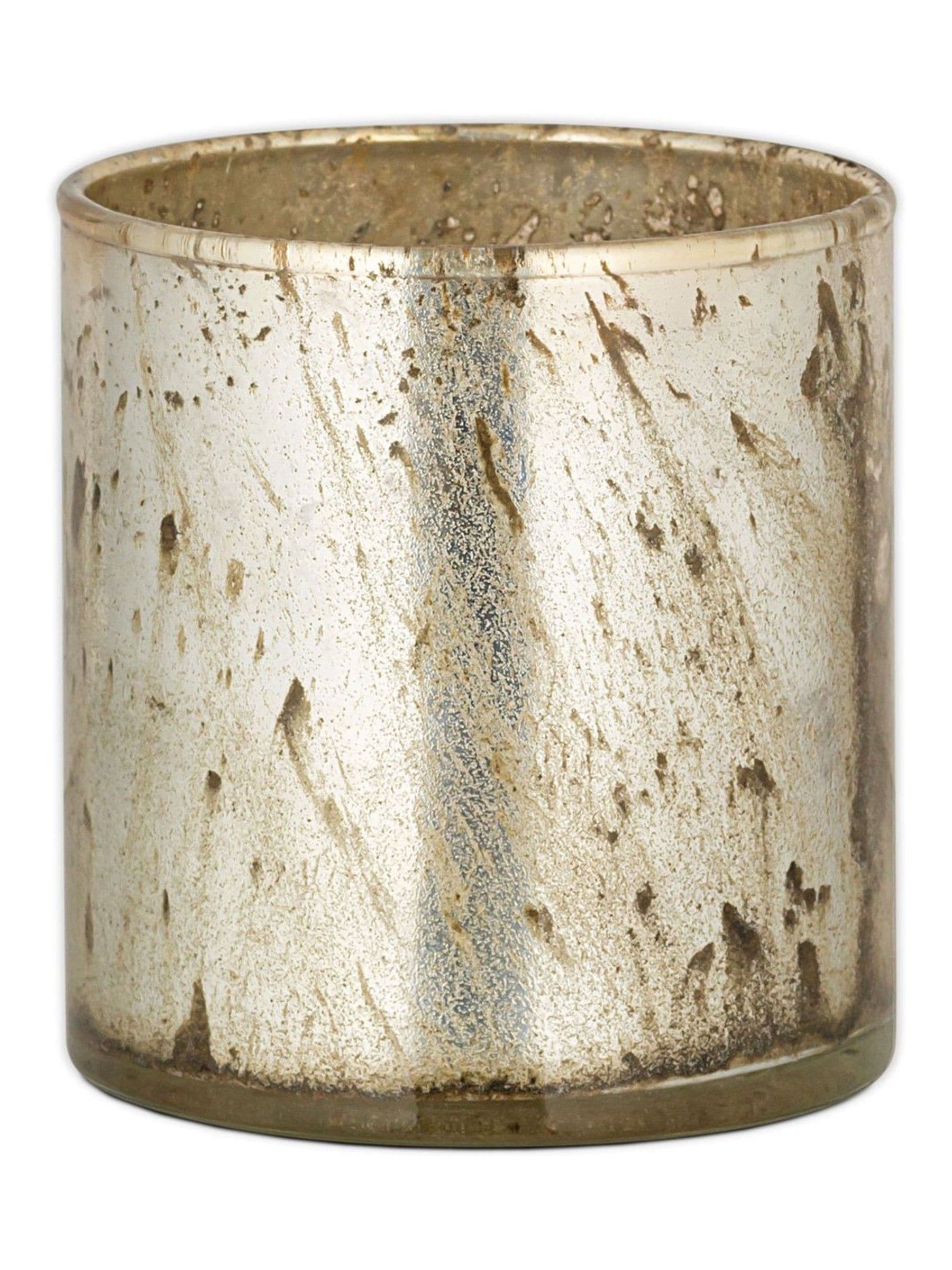 Nkuku Kunjari glass tealight antique finish, imported from the UK