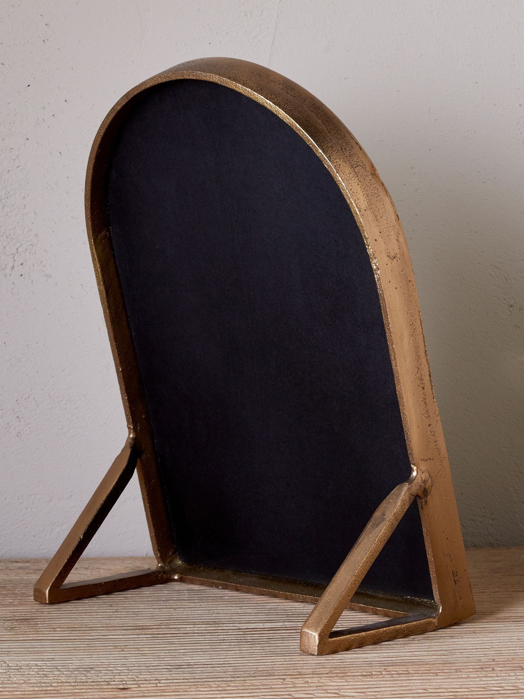 Nkuku antique brass Cayce vanity mirror (British brand)