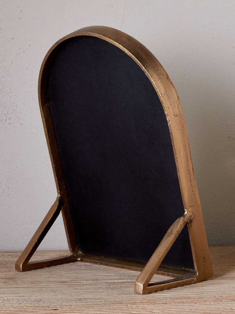 Nkuku antique brass Cayce vanity mirror (British brand)