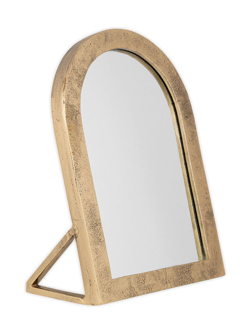 Nkuku antique brass Cayce vanity mirror (British brand)