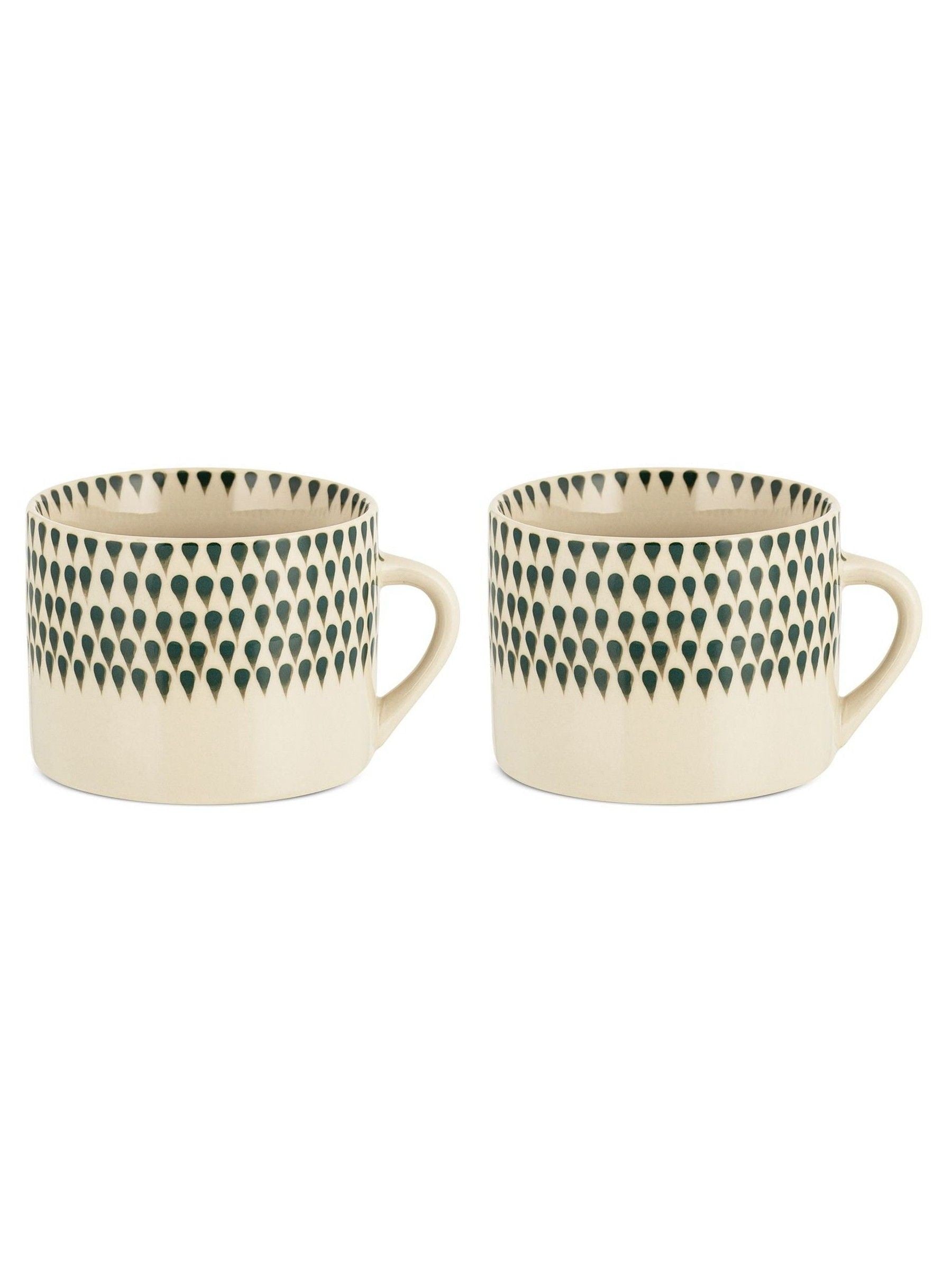 Nkuku set of 2 cream juniper drop mugs, UK version