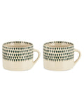 Nkuku set of 2 cream juniper drop mugs, UK version