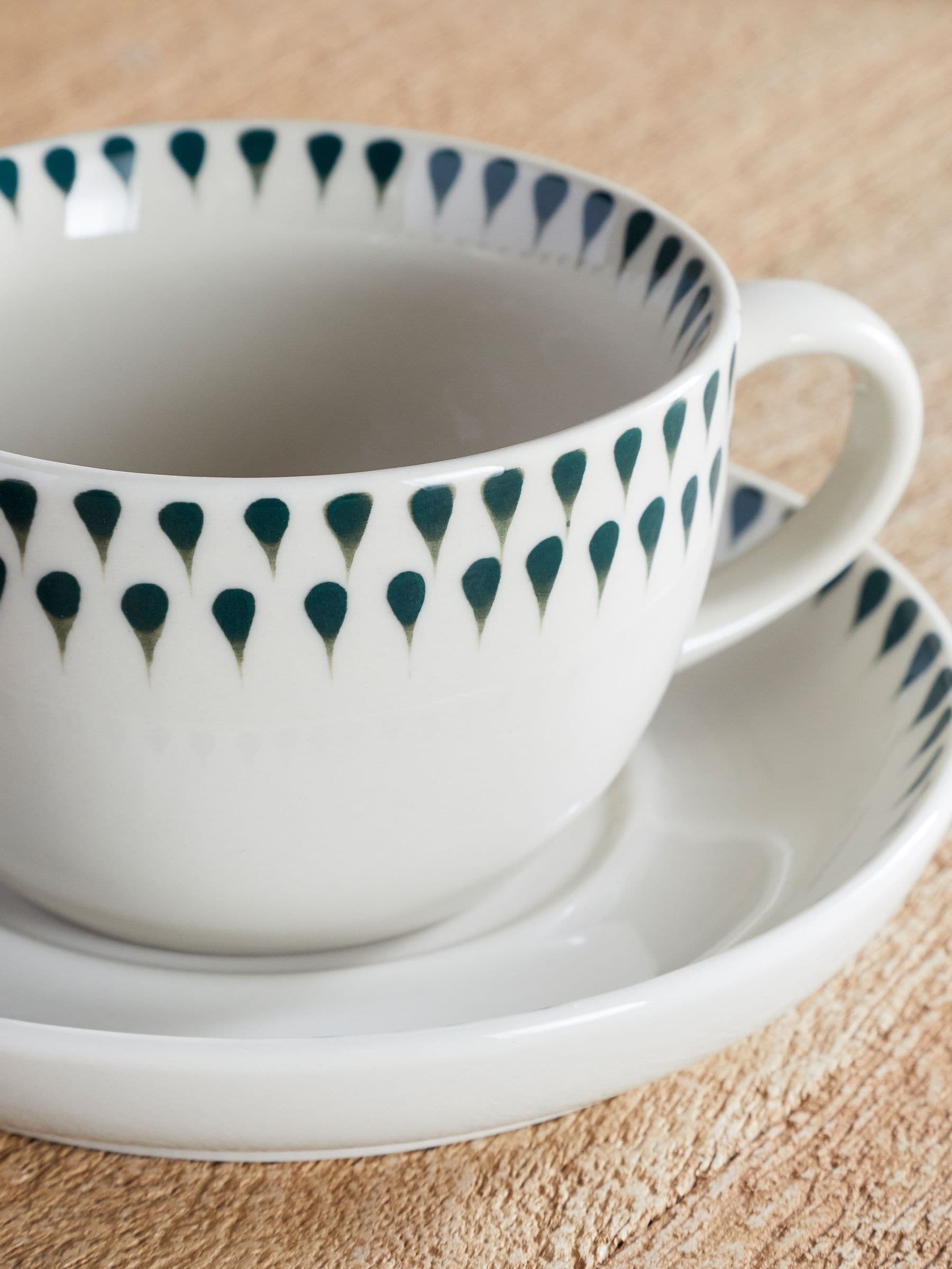 Nkuku Juniper Drop cup and saucer set - British product