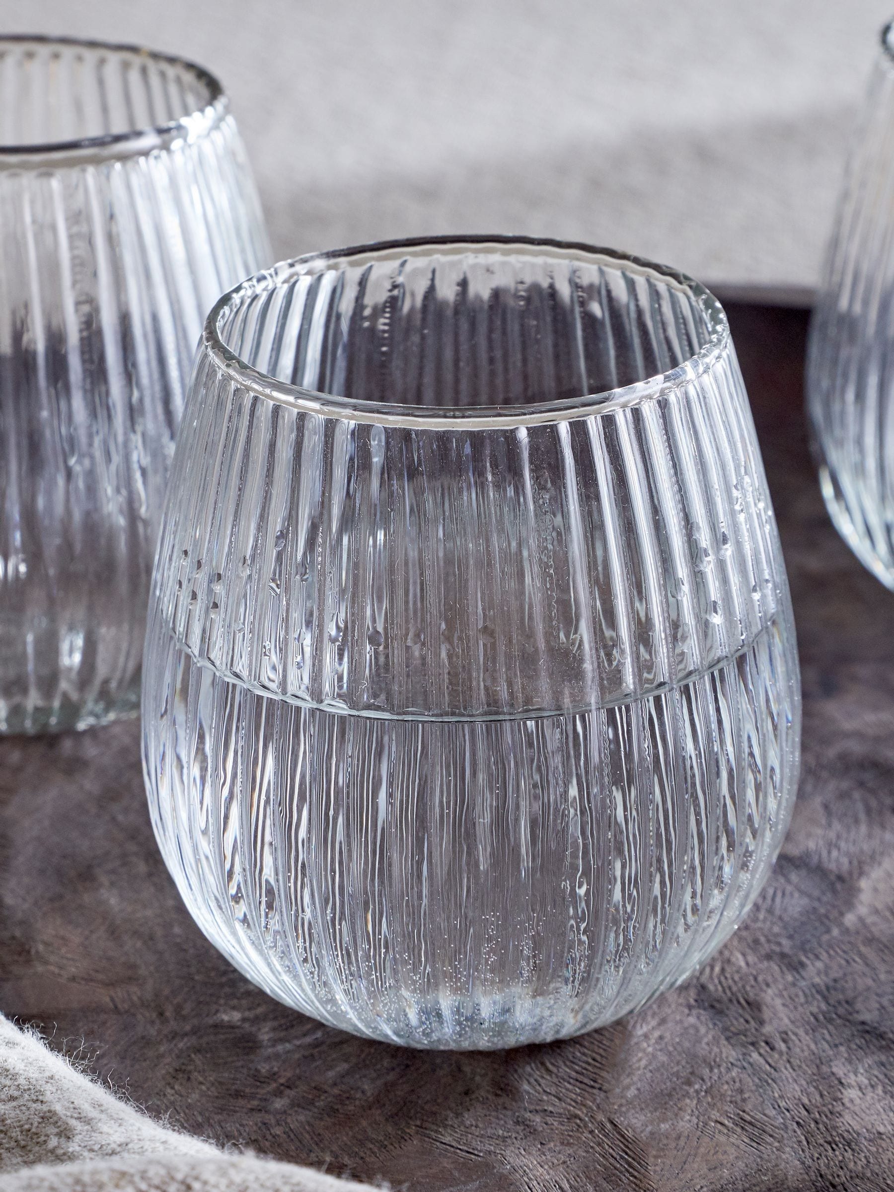 Nkuku set of 4 clear Otuba tumblers, imported from the UK