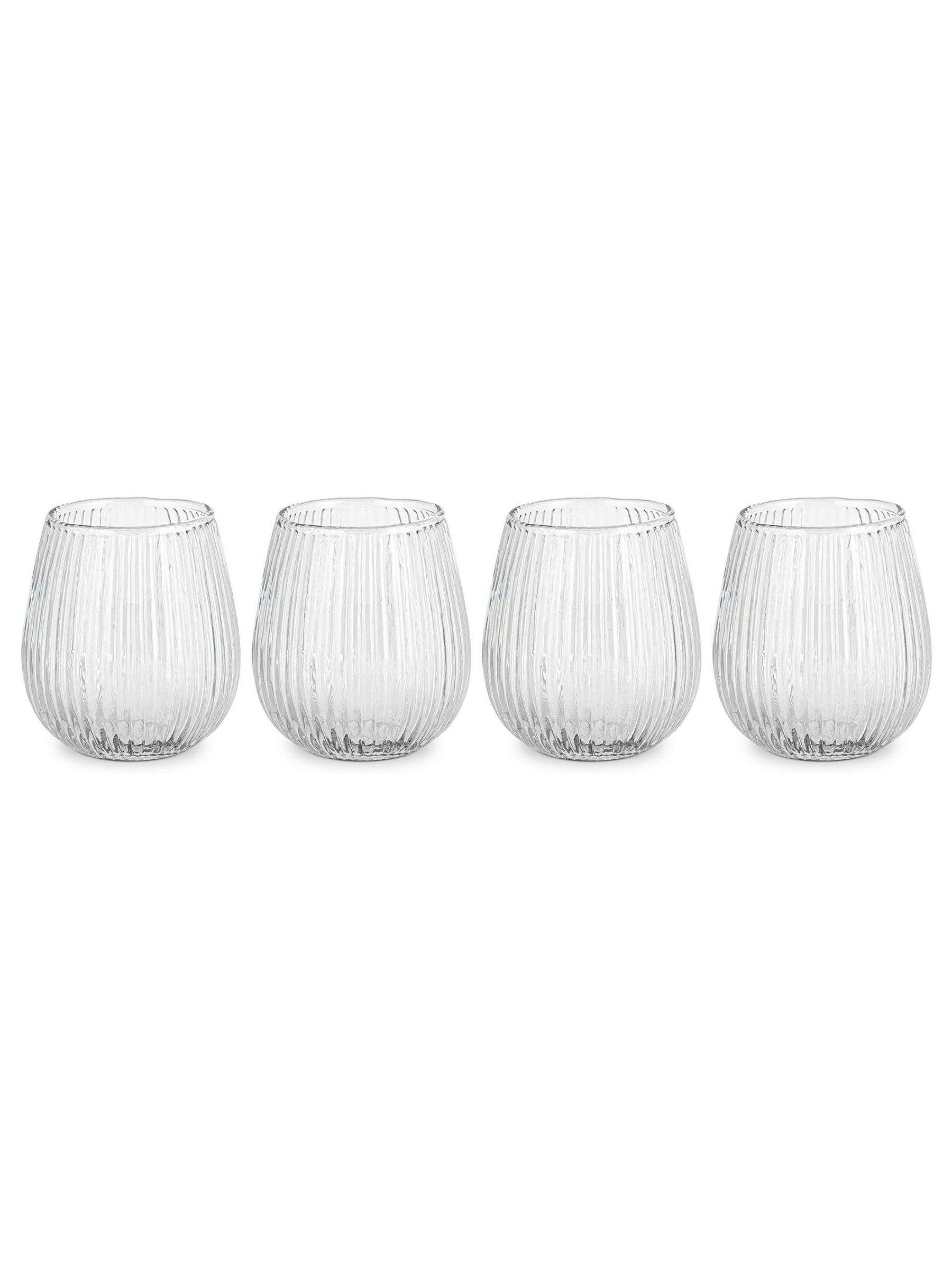 Nkuku set of 4 clear Otuba tumblers, imported from the UK