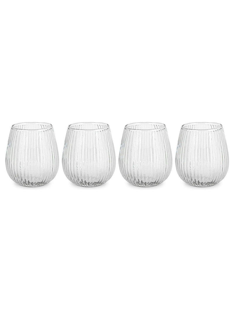 Nkuku set of 4 clear Otuba tumblers, imported from the UK