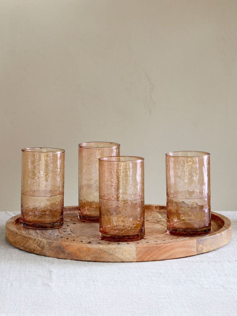 Nkuku Yala hammered highball glasses set of 4, imported from the UK