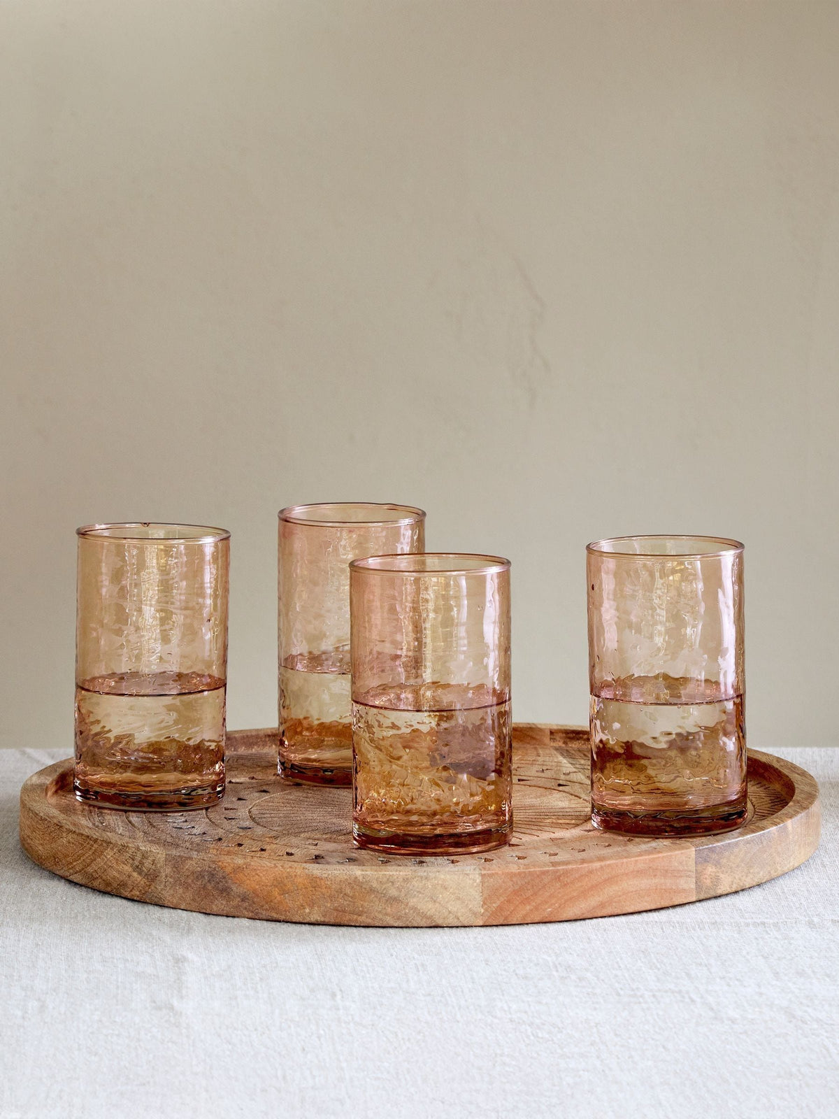 Nkuku Yala hammered highball glasses set of 4, imported from the UK