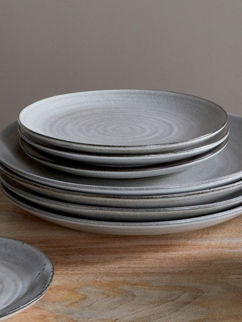 Nkuku grey earthenware dinnerware set 12 piece (British brand)
