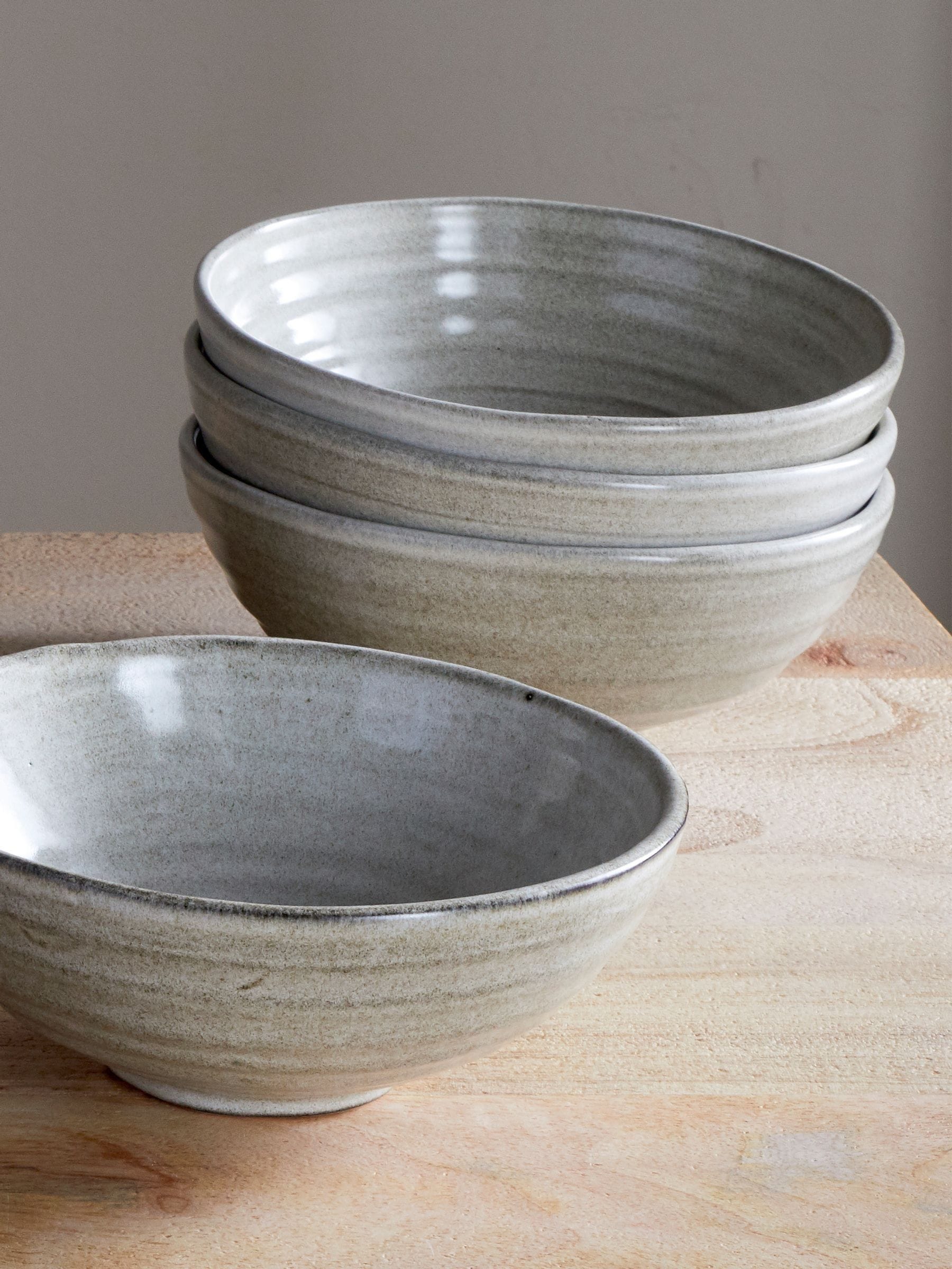 Nkuku grey earthenware dinnerware set 12 piece (British brand)