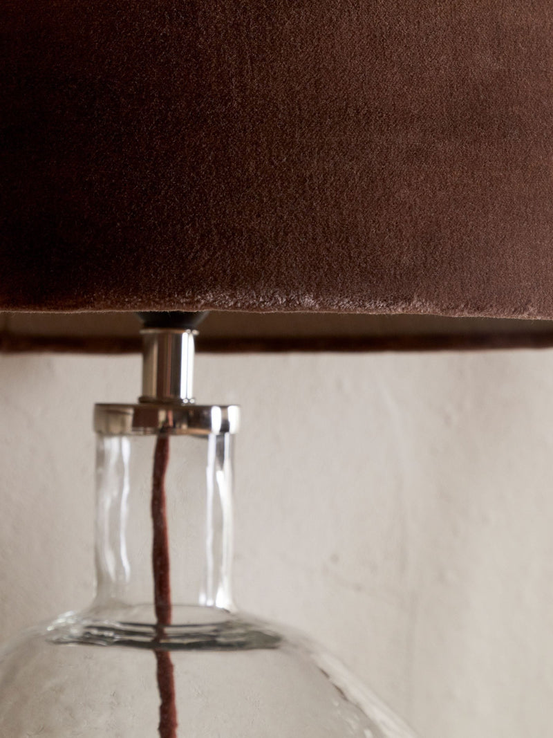 Nkuku Mocha Mendai Velvet & Linen large lampshade (British brand)
