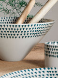 Nkuku cream juniper drop serving bowl medium, imported from the UK
