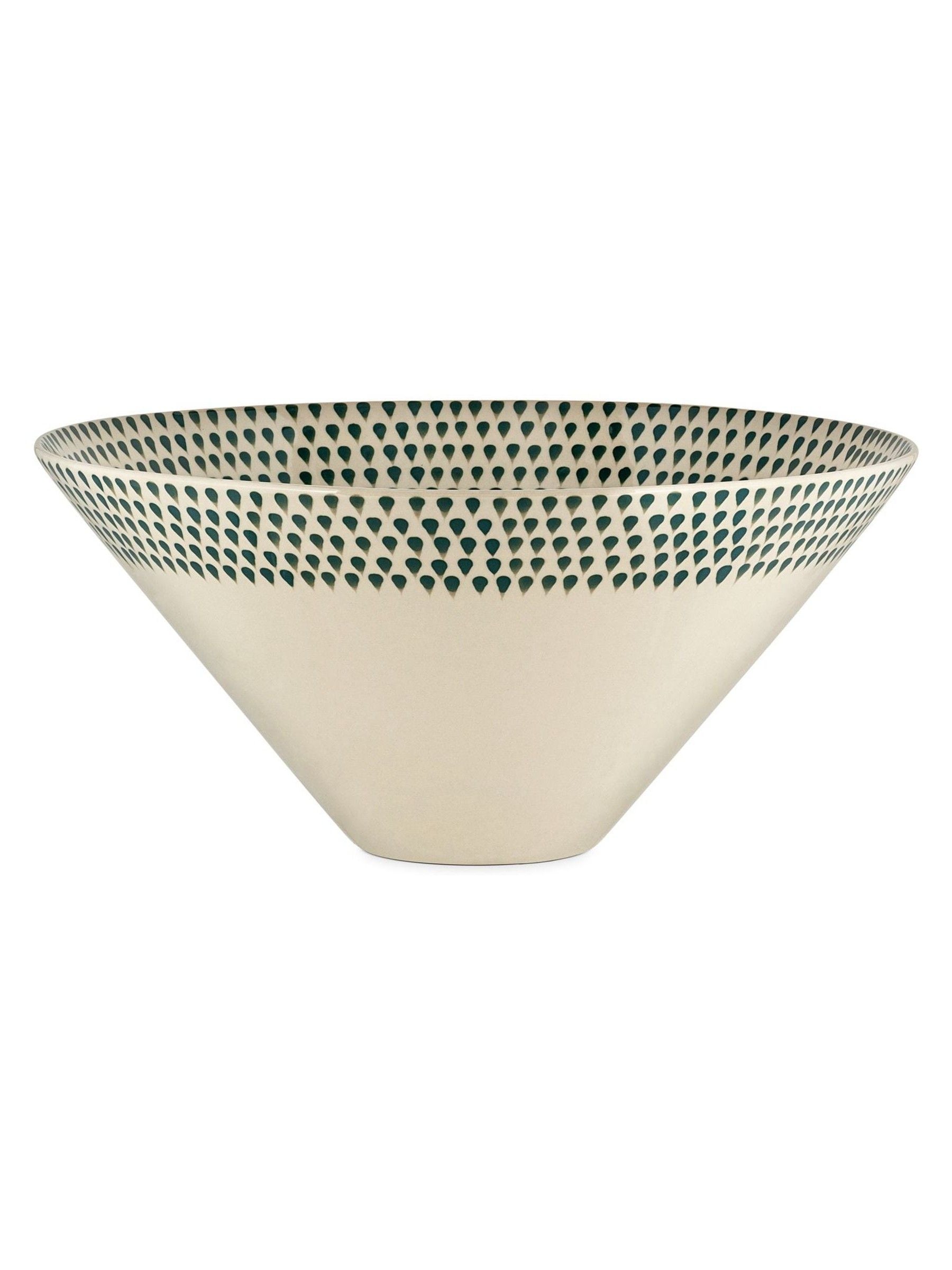 Nkuku cream juniper drop serving bowl medium, imported from the UK