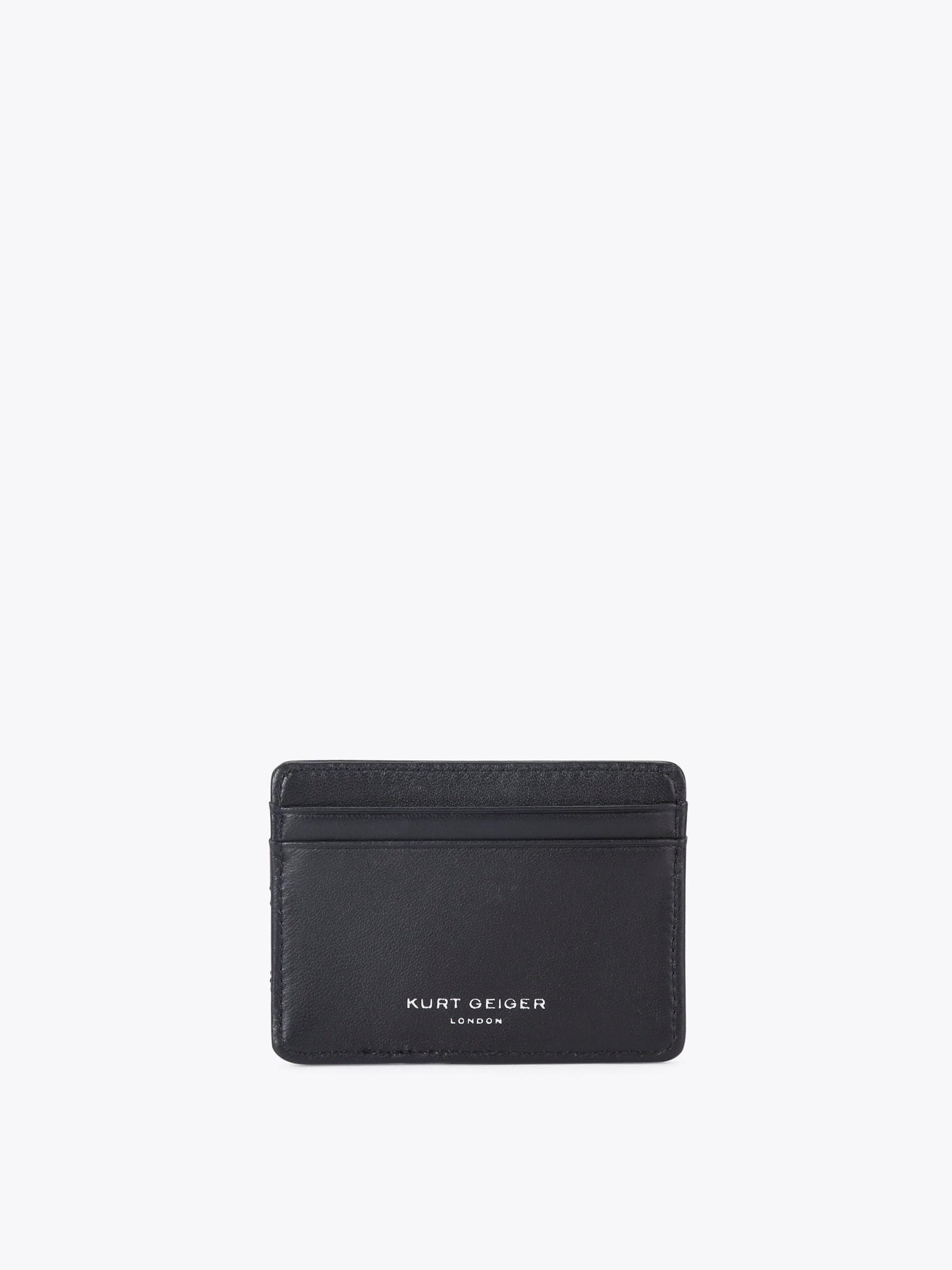 Kurt Geiger London black leather card holder eagle head design (British brand)
