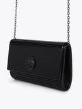 Kurt Geiger London black Party Eagle Drench clutch bag, imported from the UK