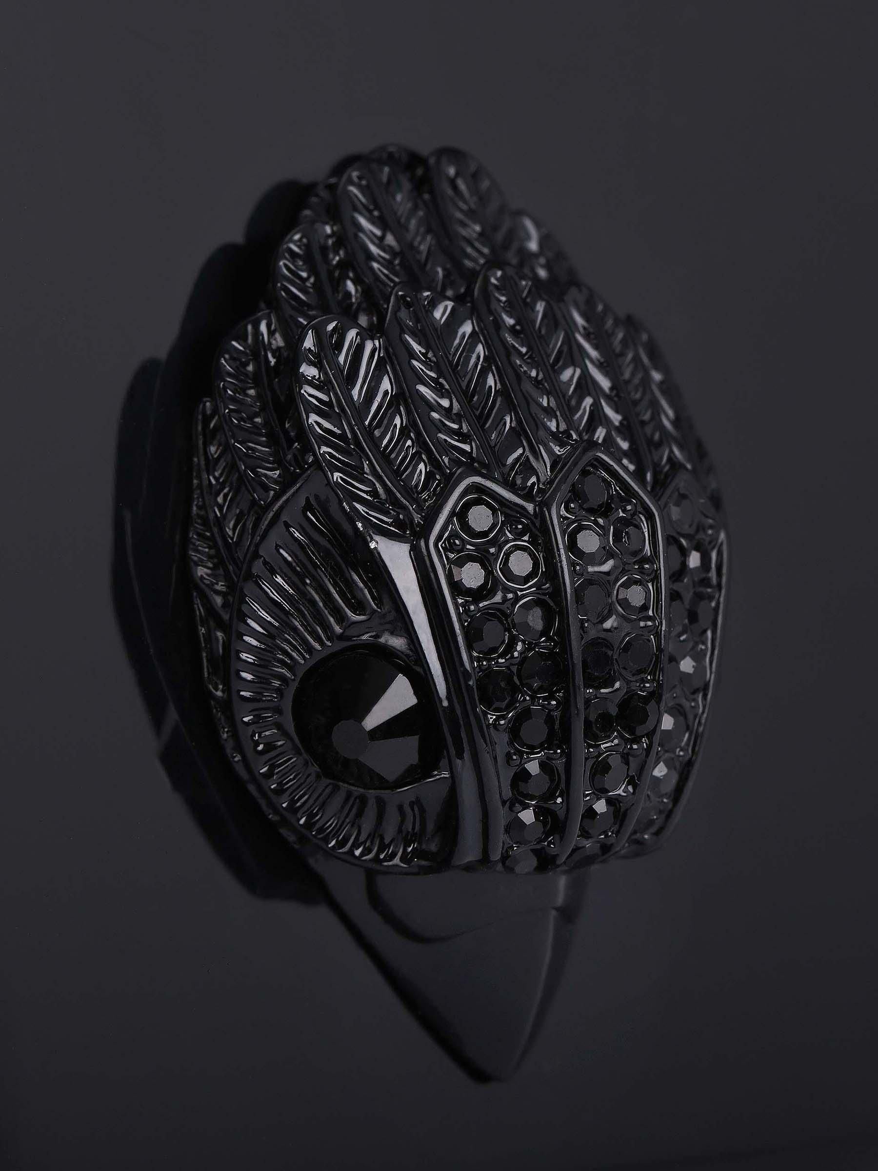 Kurt Geiger London black Party Eagle Drench clutch bag, imported from the UK
