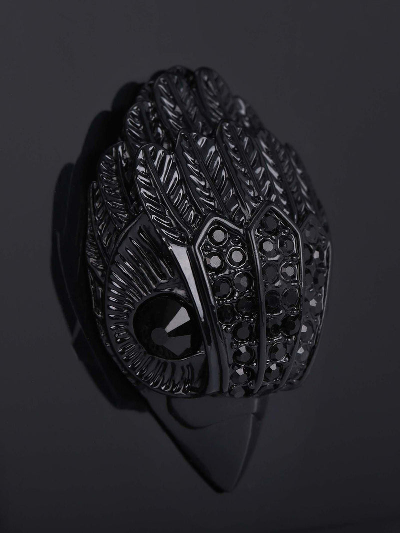 Kurt Geiger London black Party Eagle Drench clutch bag, imported from the UK