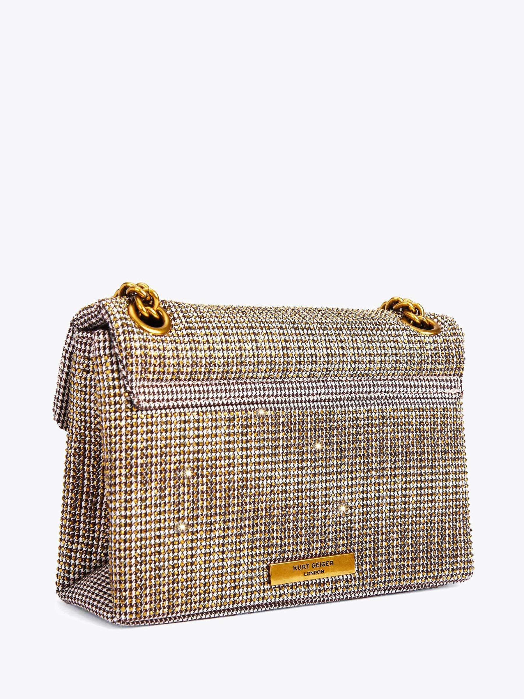Kurt Geiger London Mini Kensington Bag houndstooth fabric - British product