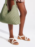Dune London Brown Deliberate Large Woven Slouch Bag