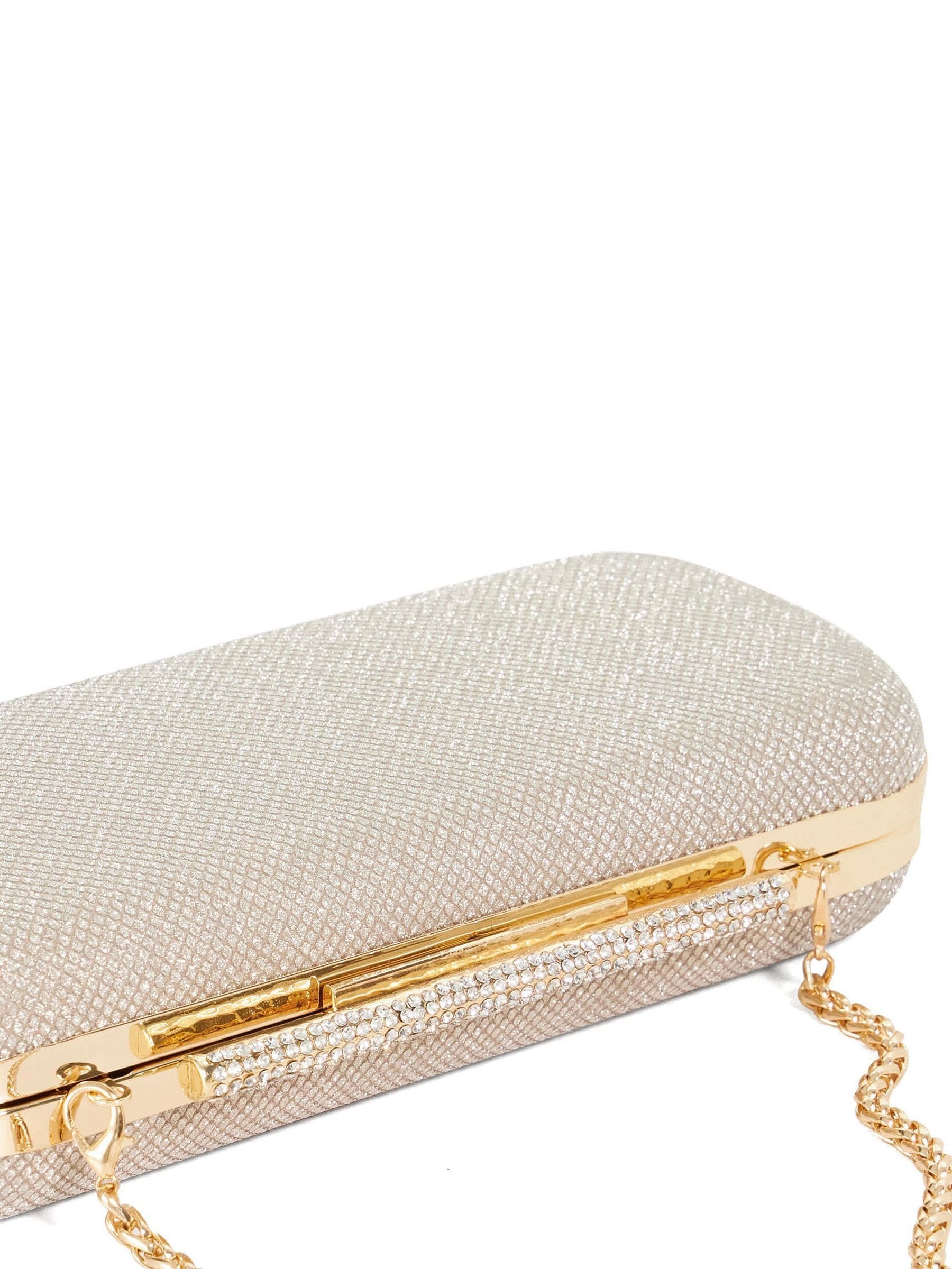 Dune London body clutch bag, gold chain, synthetic rubber (British brand)