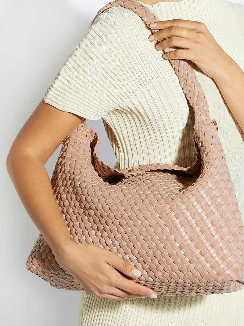 Dune London Brown Deliberate Large Woven Slouch Bag