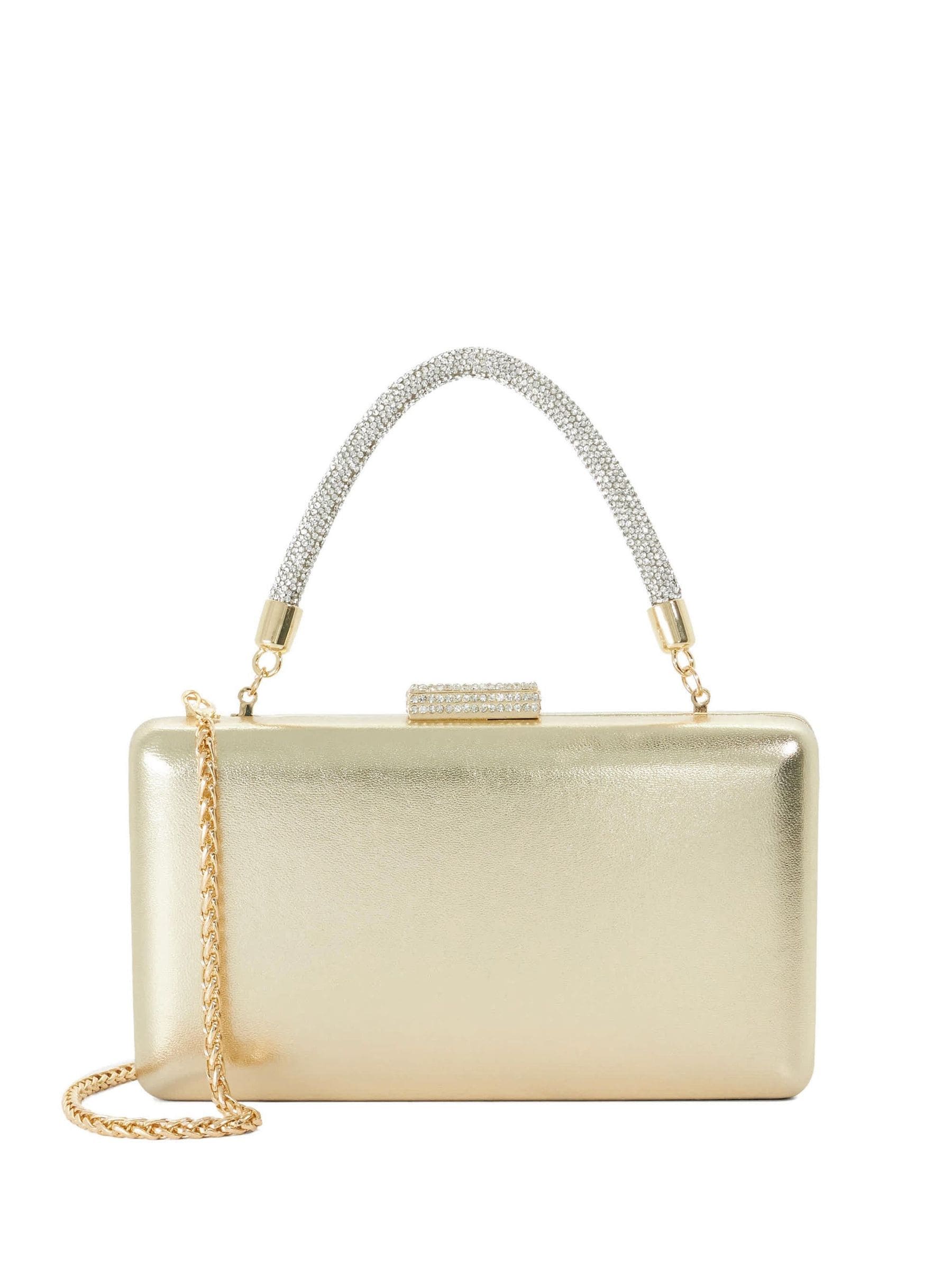Dune London Pink Slim Beaut Hard Clutch Bag