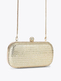 Carvela Cecilia hard clutch bag white faux pearls crystals silver trims (British brand)