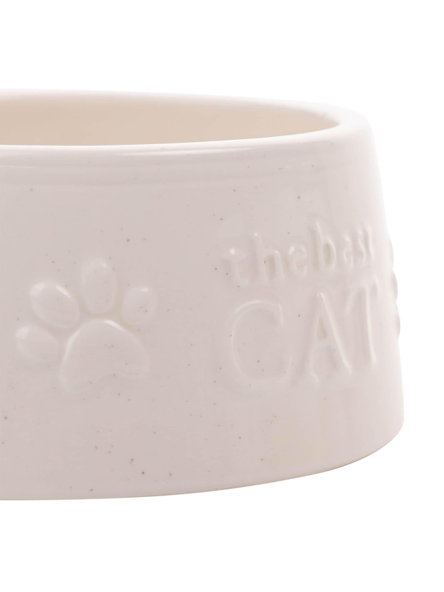 Widdop white paw prints small cat bowl, UK version