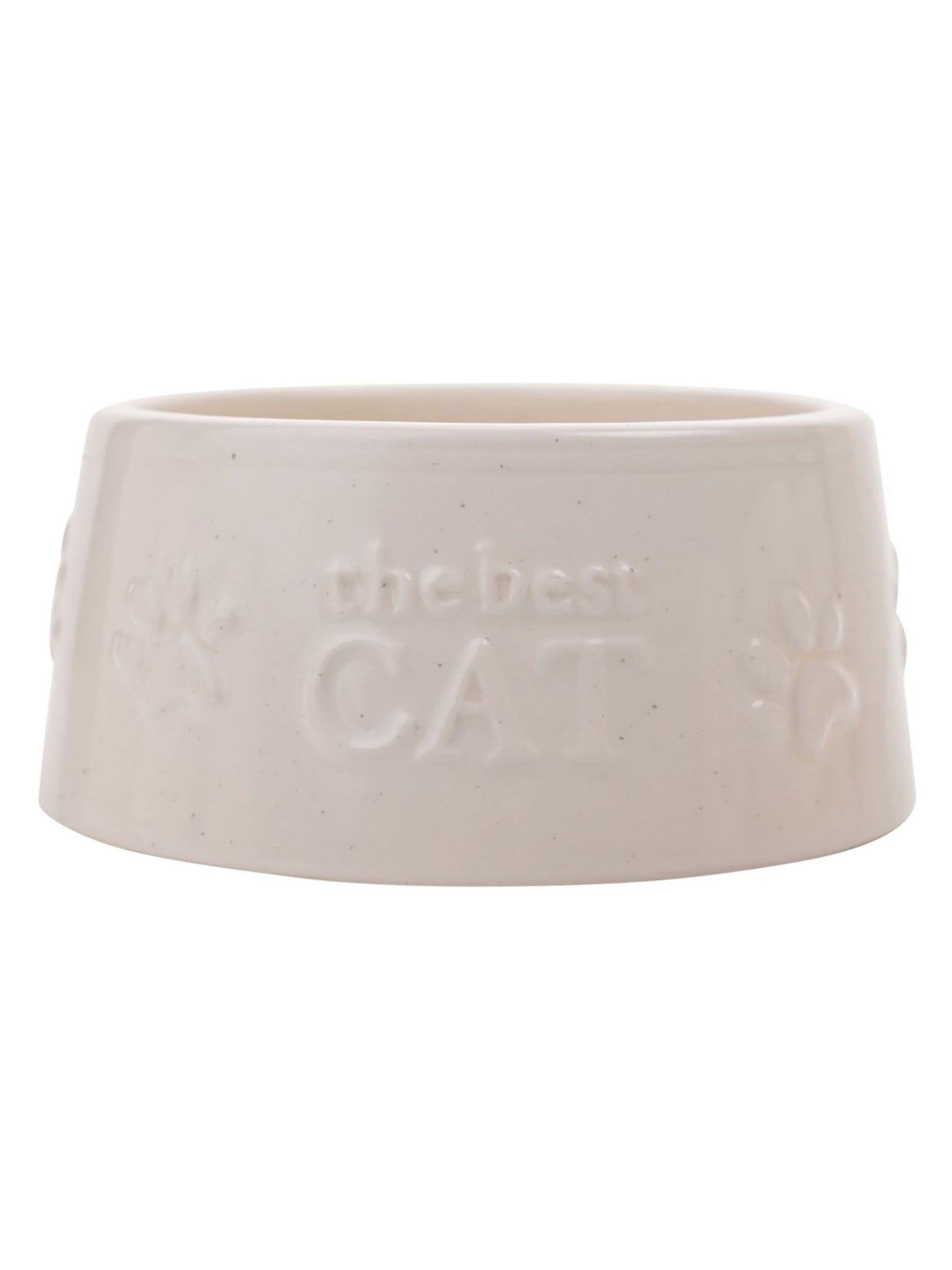 Widdop white paw prints small cat bowl, UK version