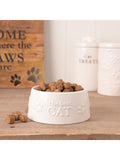 Widdop white paw prints small cat bowl, UK version