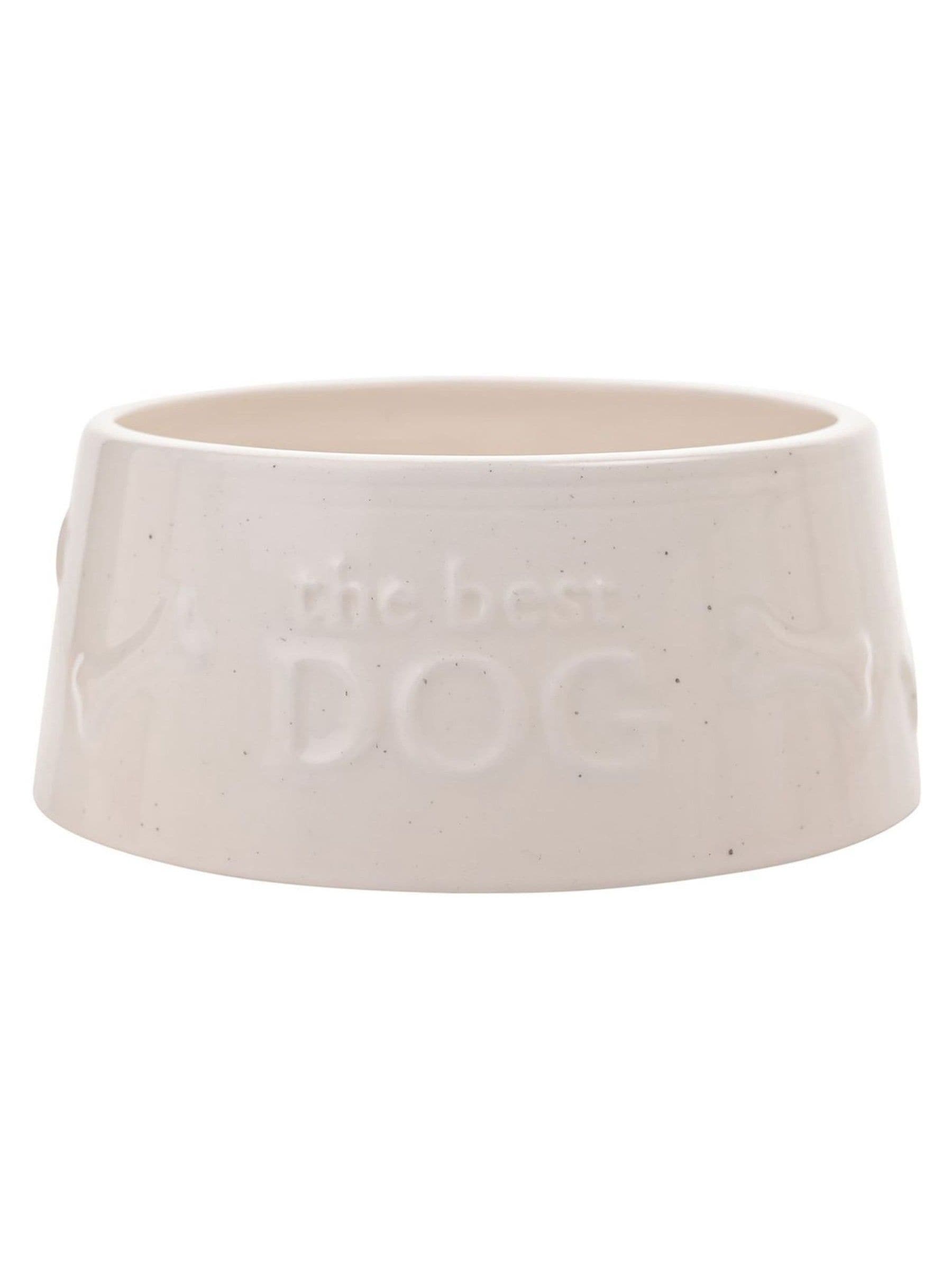 Widdop white paw prints small dog bowl ceramic (British brand)