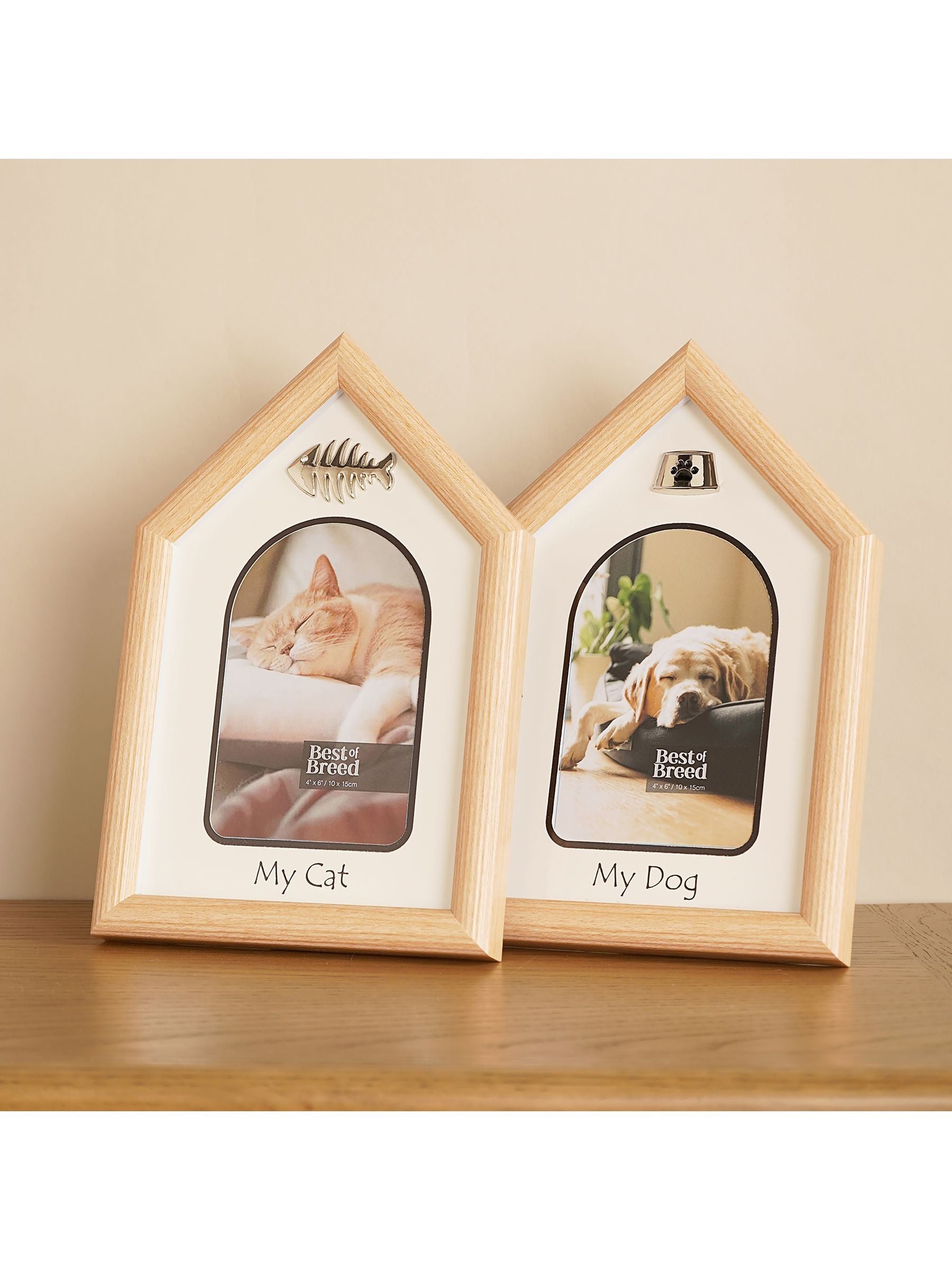 Widdop Brown cat house photo frame 4x6 inch (British brand)