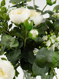 Scottish Everlastings white artificial ranunculus arrangement 55cm - British product