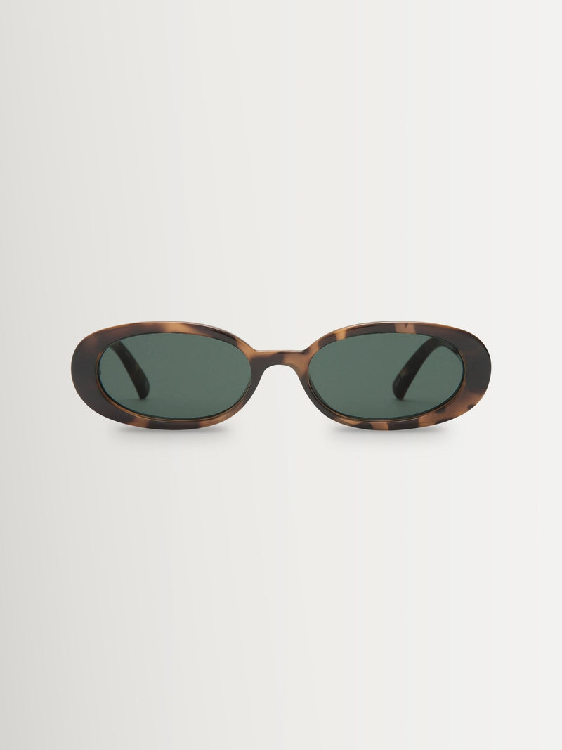 Le Specs Outta Love sunglasses brown green oval UK version