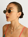 Le Specs Gold/Green Poseidon Deux Sunglasses