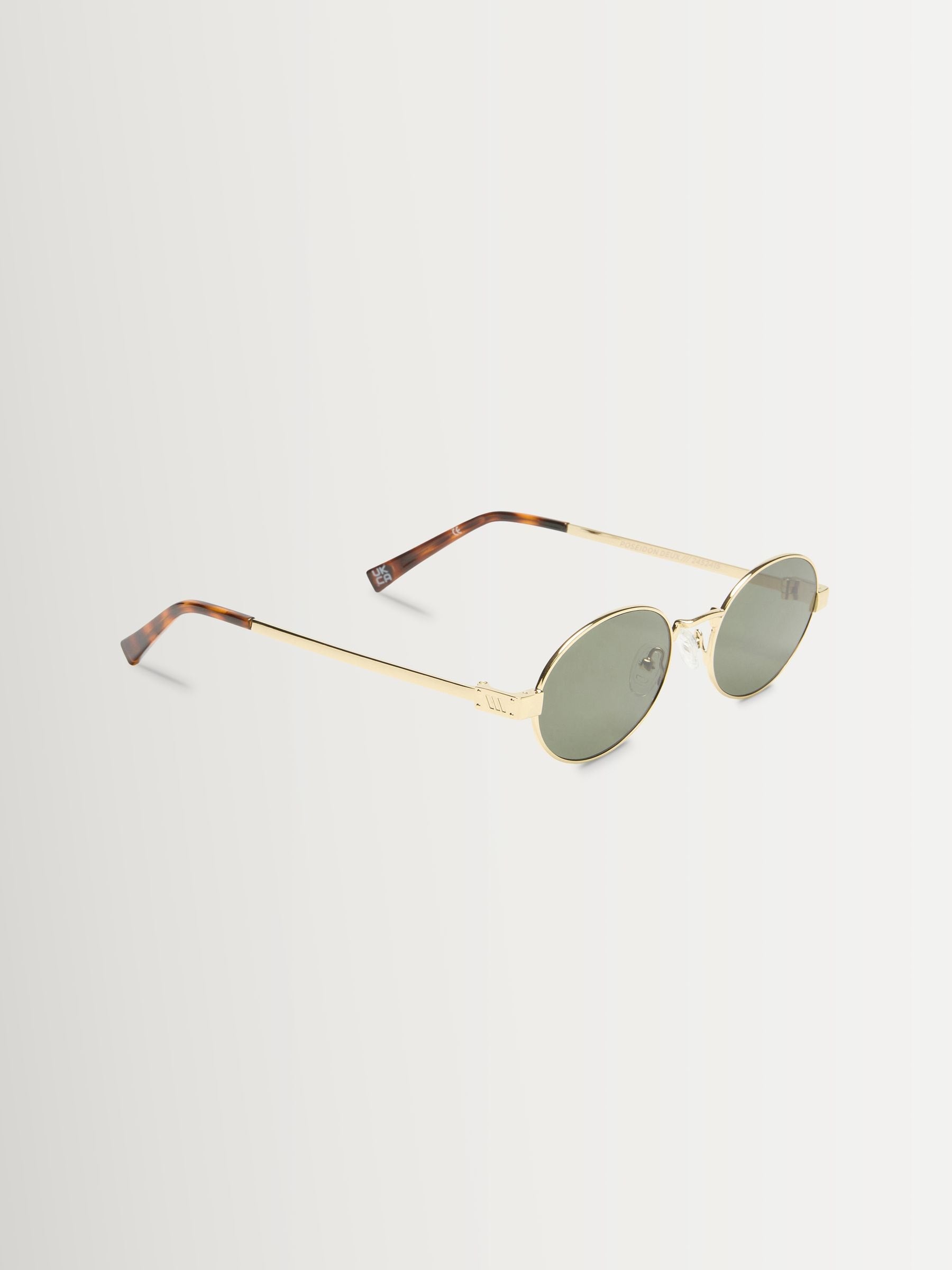 Le Specs Gold/Green Poseidon Deux Sunglasses