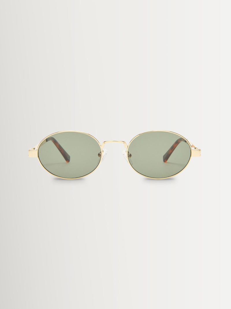 Le Specs Gold/Green Poseidon Deux Sunglasses
