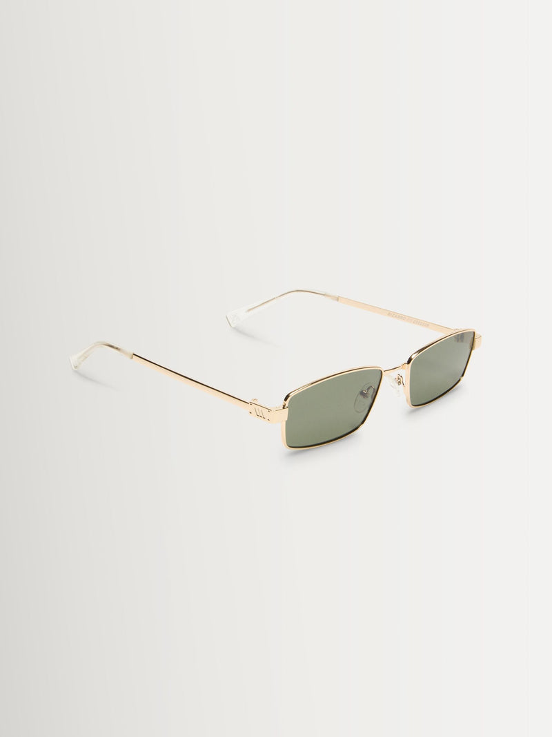 Le Specs Gold Bizarro sunglasses metal flag stripe temples, UK version